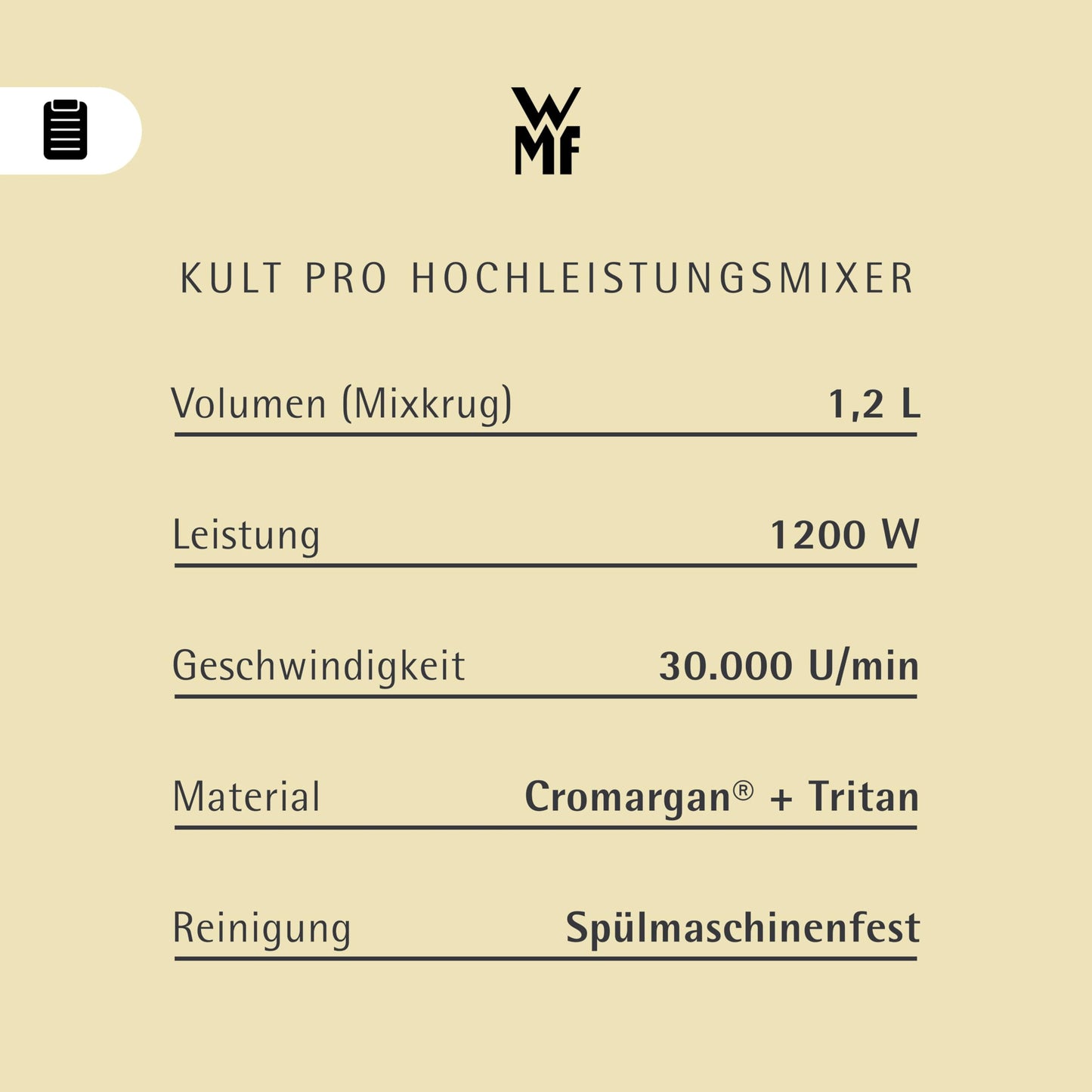 WMF Kult Pro Multifunktionsmixer 30000 U/min, Smoothie Maker